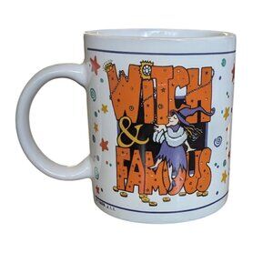 Vintage Witch and Famous‎ Mug Halloween 1996 J.I.I. Coffee Funny Holiday Pun